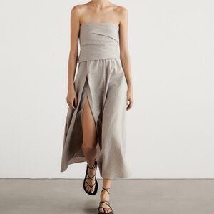 Massimo Dutti Strapless striped Dress